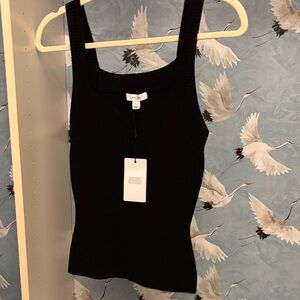 NWT REISS Black Ribbed Tank Top